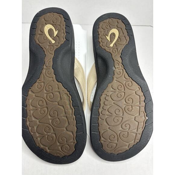 OOFOS OHANA Womans Flip Flop Sandals Champagne/Pearl Color Sz 8/38. - Picture 3 of 6